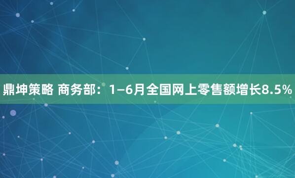鼎坤策略 商务部：1—6月全国网上零售额增长8.5%