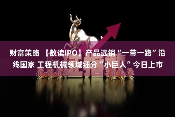 财富策略 【数读IPO】产品远销“一带一路”沿线国家 工程机械领域细分“小巨人”今日上市