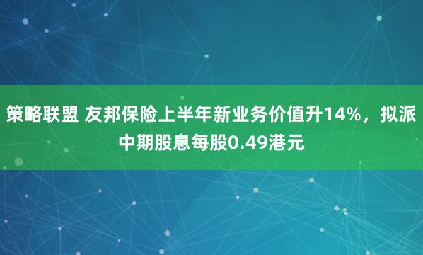 策略联盟 友邦保险上半年新业务价值升14%,拟派中期股息每股0.49港元